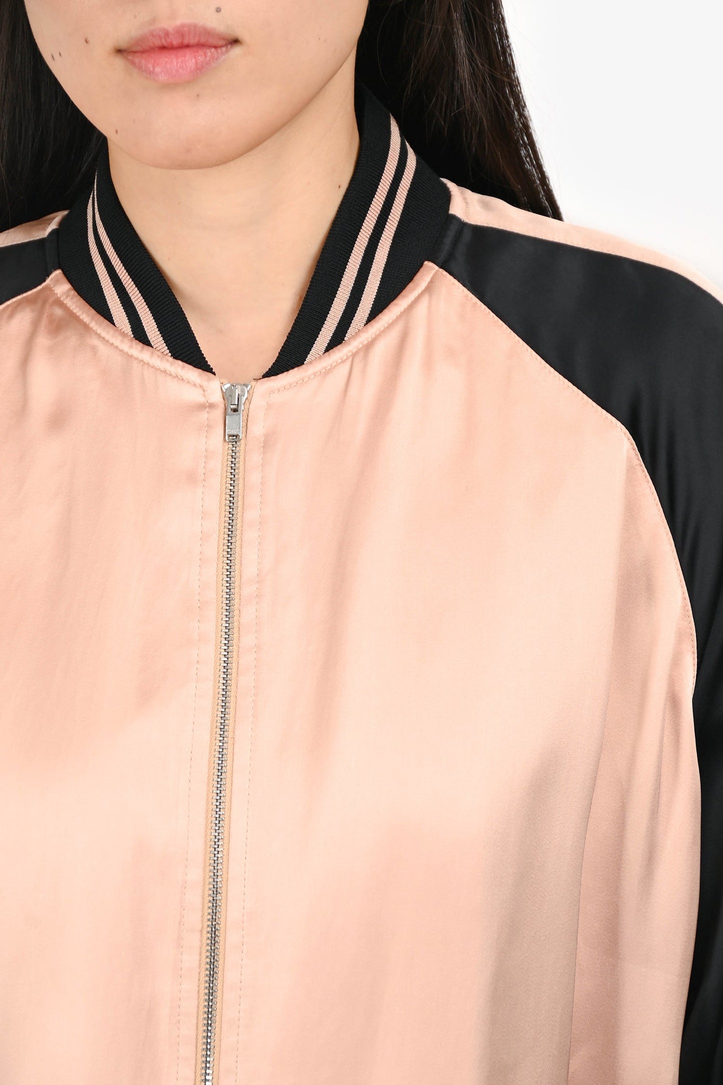 Saint Laurent 2016 Black/Pink Bomber Jacket Size 36