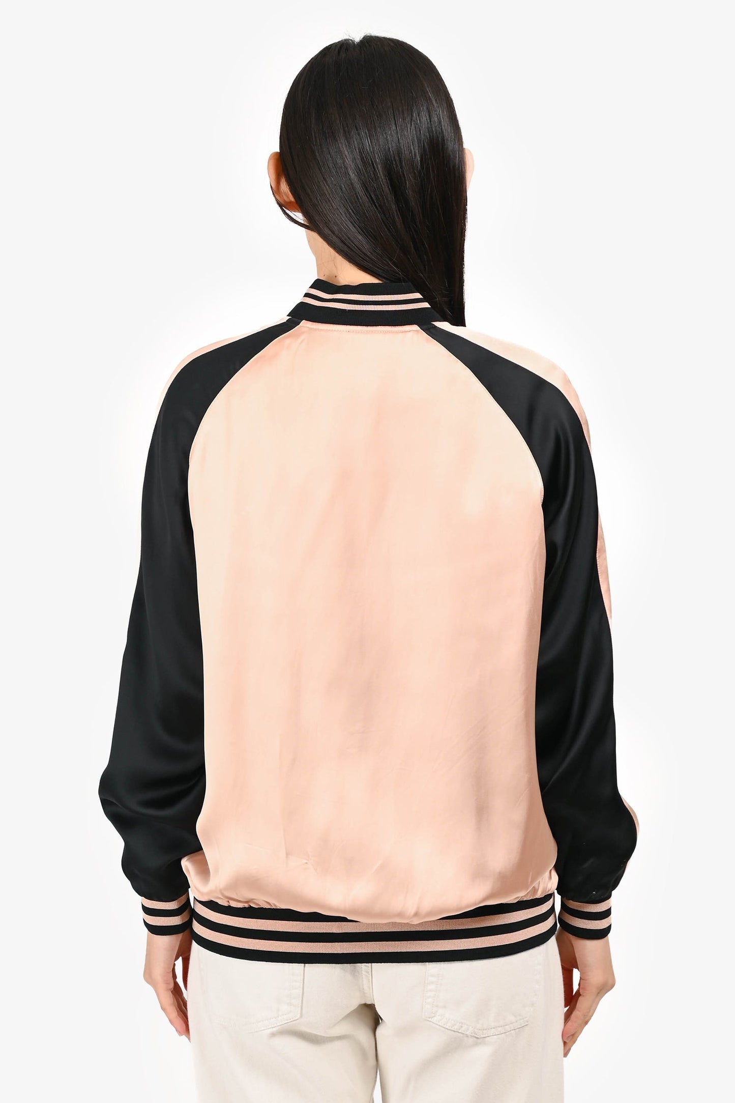 Saint Laurent 2016 Black/Pink Bomber Jacket Size 36