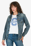 Saint Laurent Blue Distressed Denim Jacket Size XS