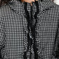 Prada 2018 Black/White Gingham Check Ruffle Detailed Wind Breaker Size 46