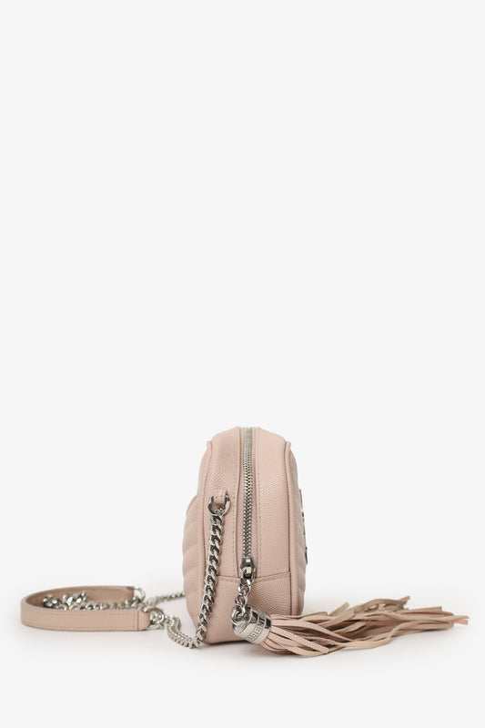 Saint Laurent Light Pink Grained Leather Mini Lou Camera Bag
