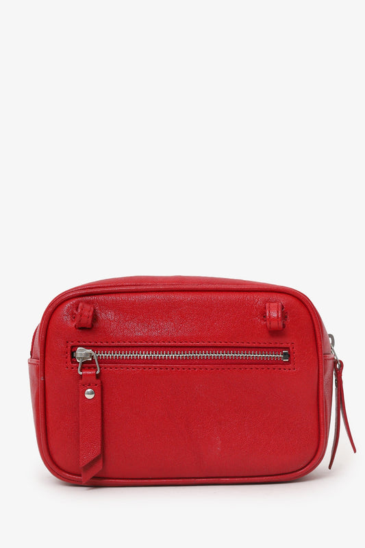Saint Laurent Red Lambskin Monogram Lou Belt Bag
