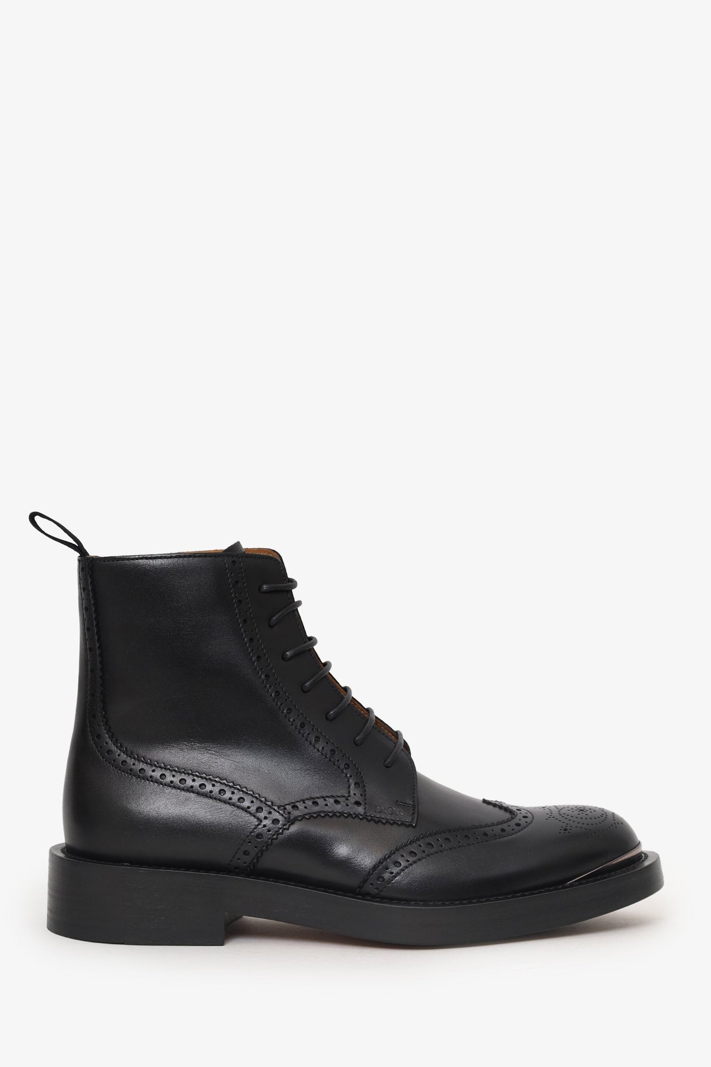 Christian Dior Black Leather 'Diorunit' Brogue Combat Boots Size 41