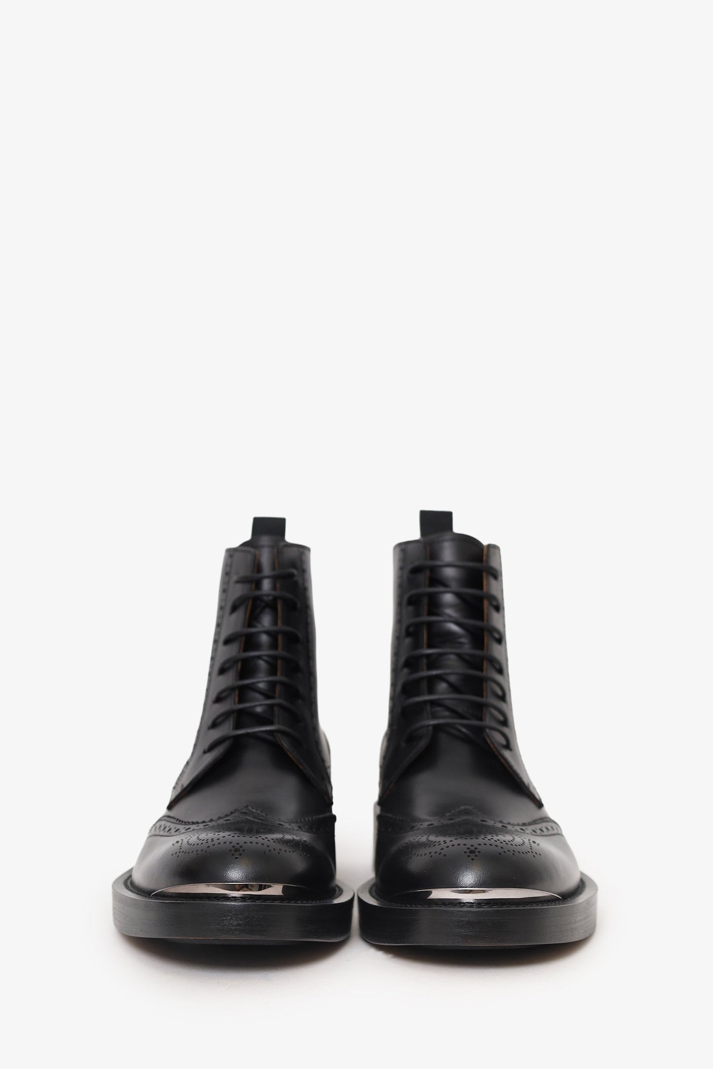 Christian Dior Black Leather 'Diorunit' Brogue Combat Boots Size 41