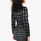 Gucci Blue/Black Silk Mesh Cutout Long Sleeve Midi Dress Size 38