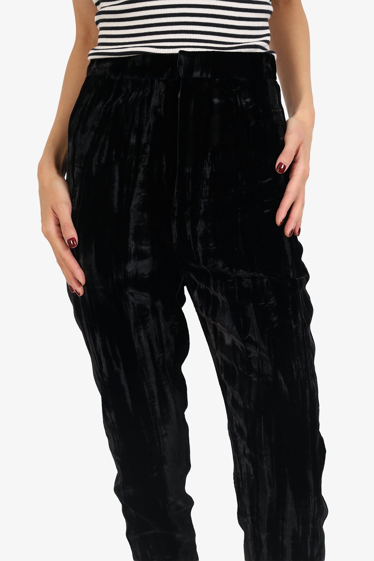Saint Laurent Black Velvet Tro rs Size 34