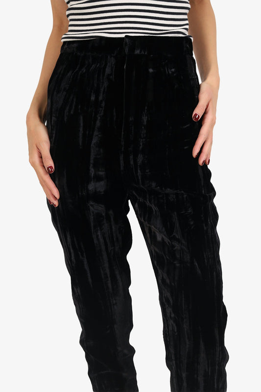 Saint Laurent Black Velvet Tro rs Size 34