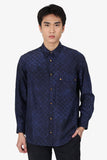 Louis Vuitton Navy/Blue Silk Monogram Shirt Size 38 Mens
