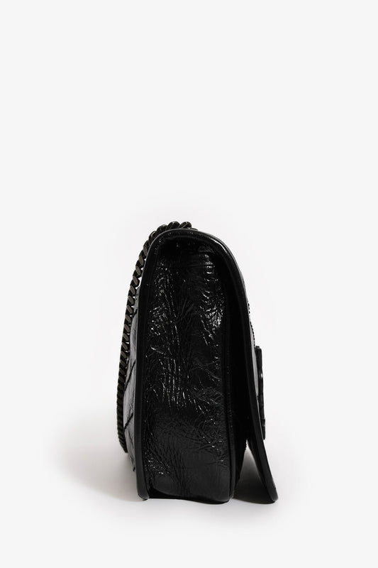 Saint Laurent Black Crinkle Leather 'Niki' Bag
