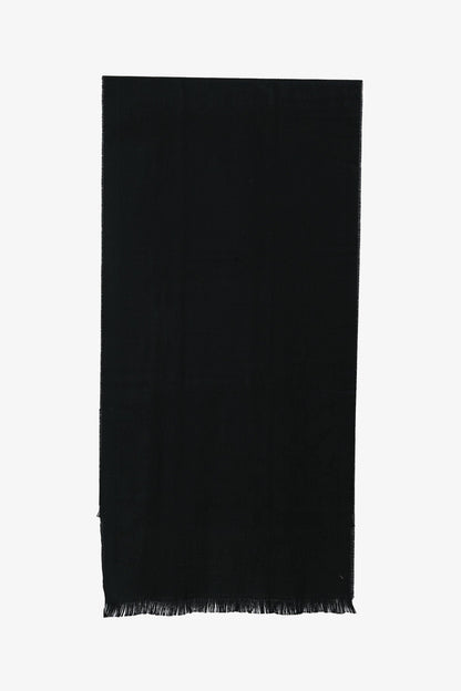 Gucci Black Wool Blend GG Scarf