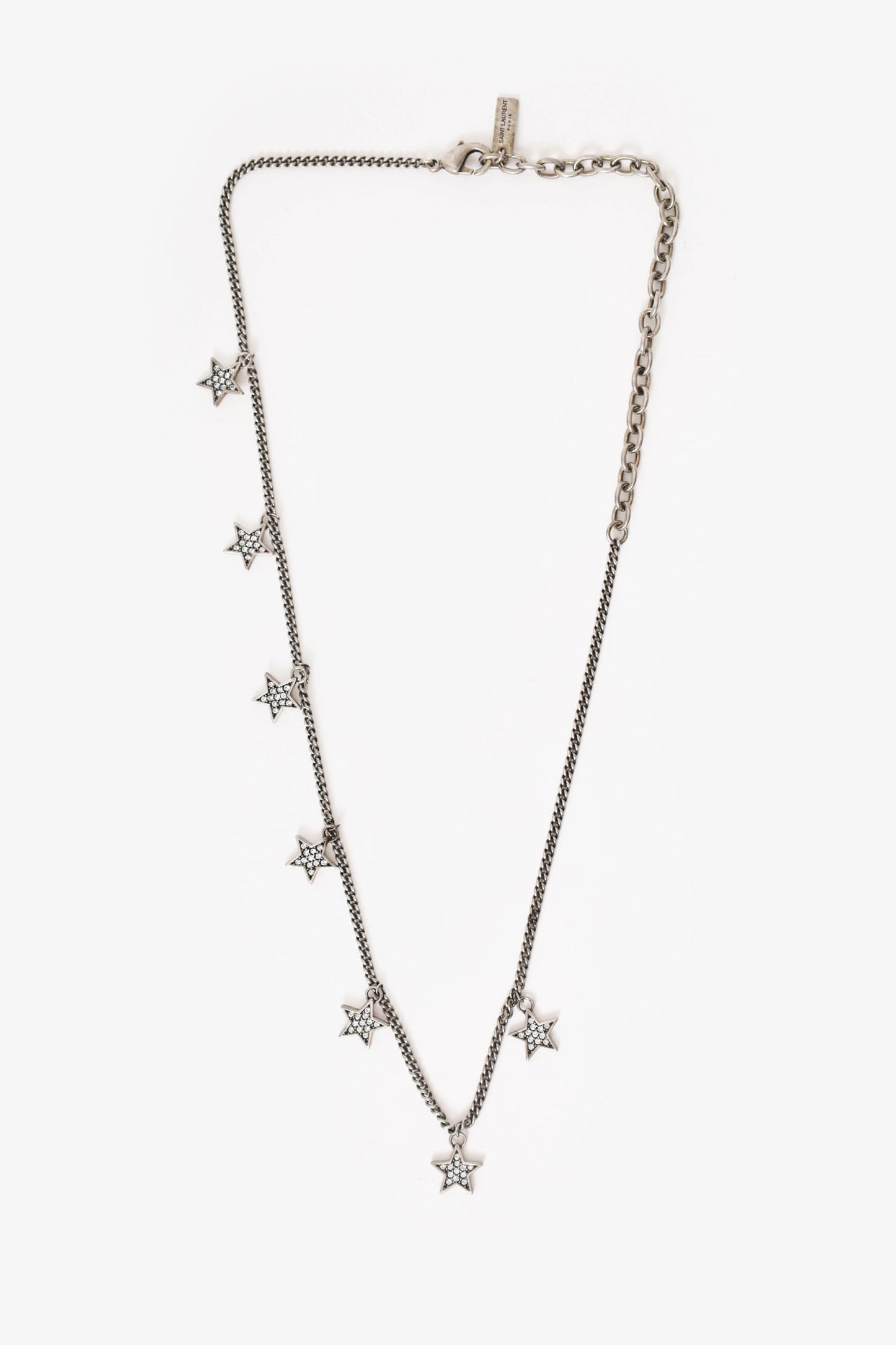 Saint Laurent Crystal Star Collar Necklace