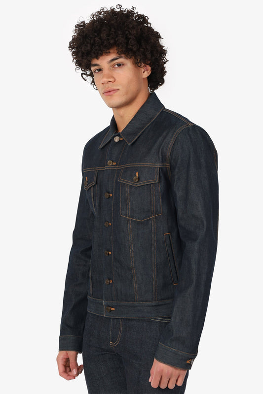 Saint Laurent Dark Blue Denim Jacket Size L Mens