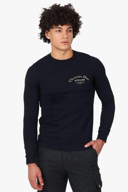 Dior Homme Black Cotton 'Atelier' Print Sweatshirt Size XS