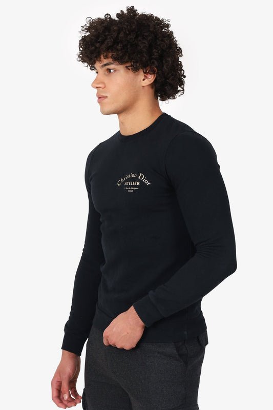 Dior Homme Black Cotton 'Atelier' Print Sweatshirt Size XS