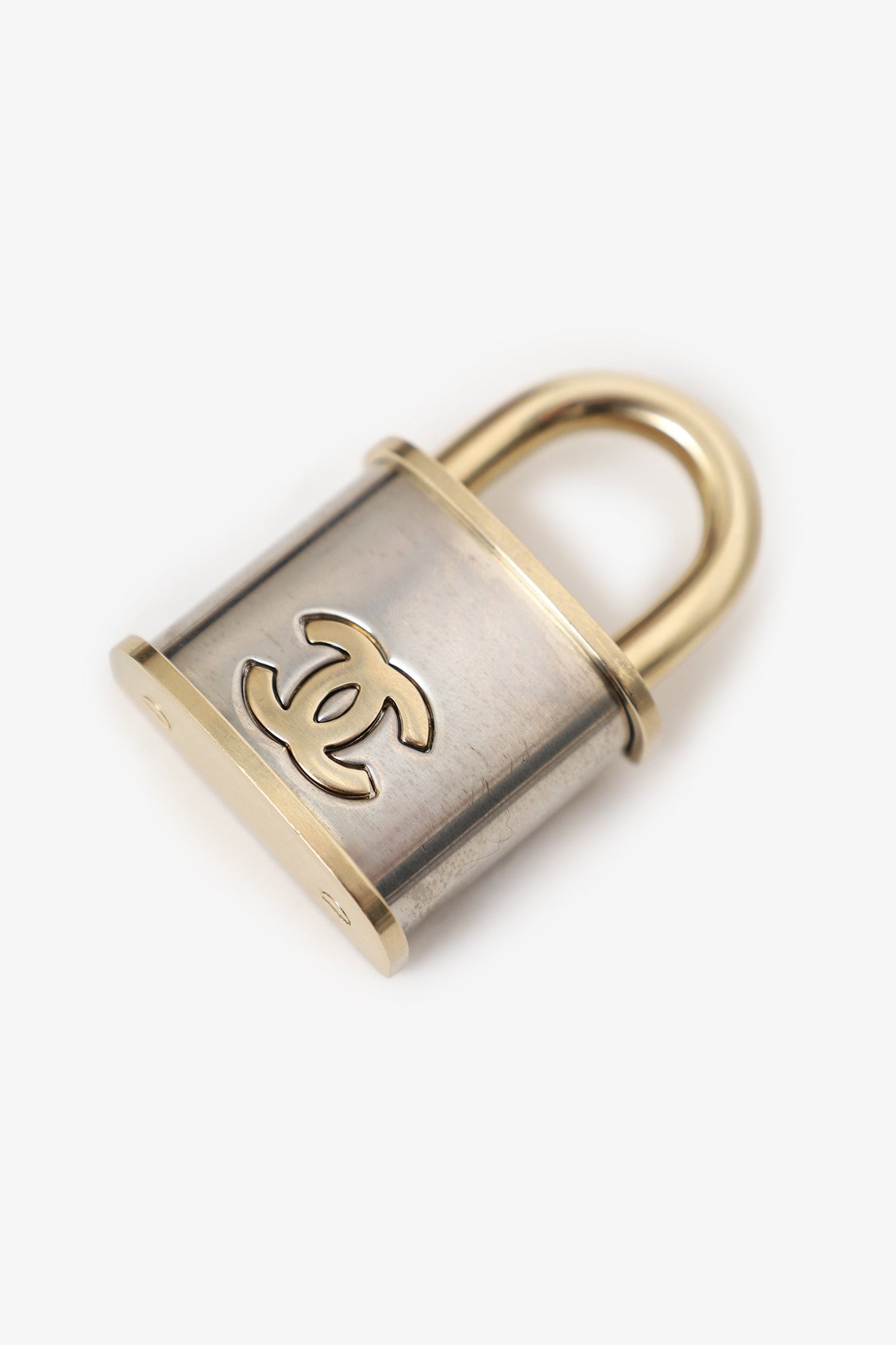 Chanel™ Gold Tone CC Padlock Brooch