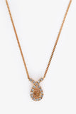 Christian Dior   Gold Tone Metal Crystal Embellished CD Necklace
