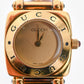 Gucci   Gold Tone Metal/Pink Lizard Embossed Strap Watch