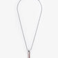 Christian Dior Silver Tone Metal Logo Plaque Pendant Necklace