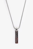 Christian Dior Silver Tone Metal Logo Plaque Pendant Necklace