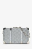 Louis Vuitton Silver Glitter Aluminum Monogram Special Order Briefcase Trunk With Strap