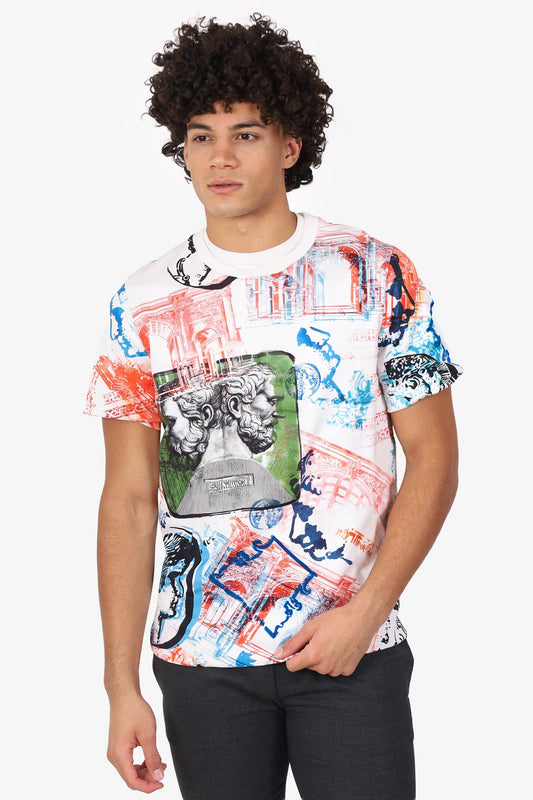 Louis Vuitton x Fornasetti 21FW White/Multicolour Printed T-Shirt Size S