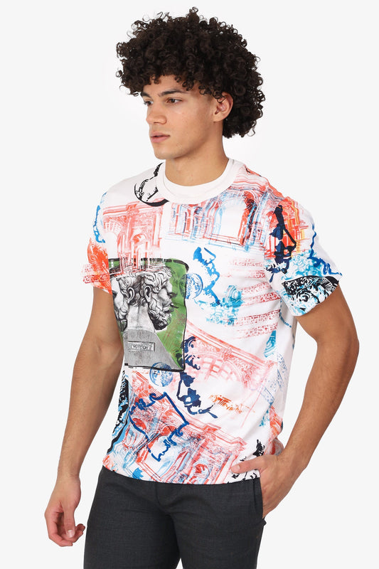 Louis Vuitton x Fornasetti 21FW White/Multicolour Printed T-Shirt Size S