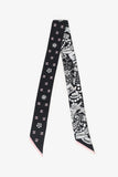 Chanel™ 24C Black/Pink Silk CC Double Sided Twilly