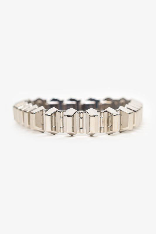 Gucci Silver Tone Spike Choker Necklace