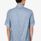 Dior Grey/Blue Silk Oblique Printed Short Sleeve Shirt Size 37 Mens
