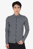 Dior Cream/Navy Knit Oblique Monogram Long Sleeve Button Down Shirt Size XXS Mens