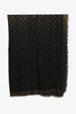 Louis Vuitton Silk Black 'So Shine Monogram' Shawl