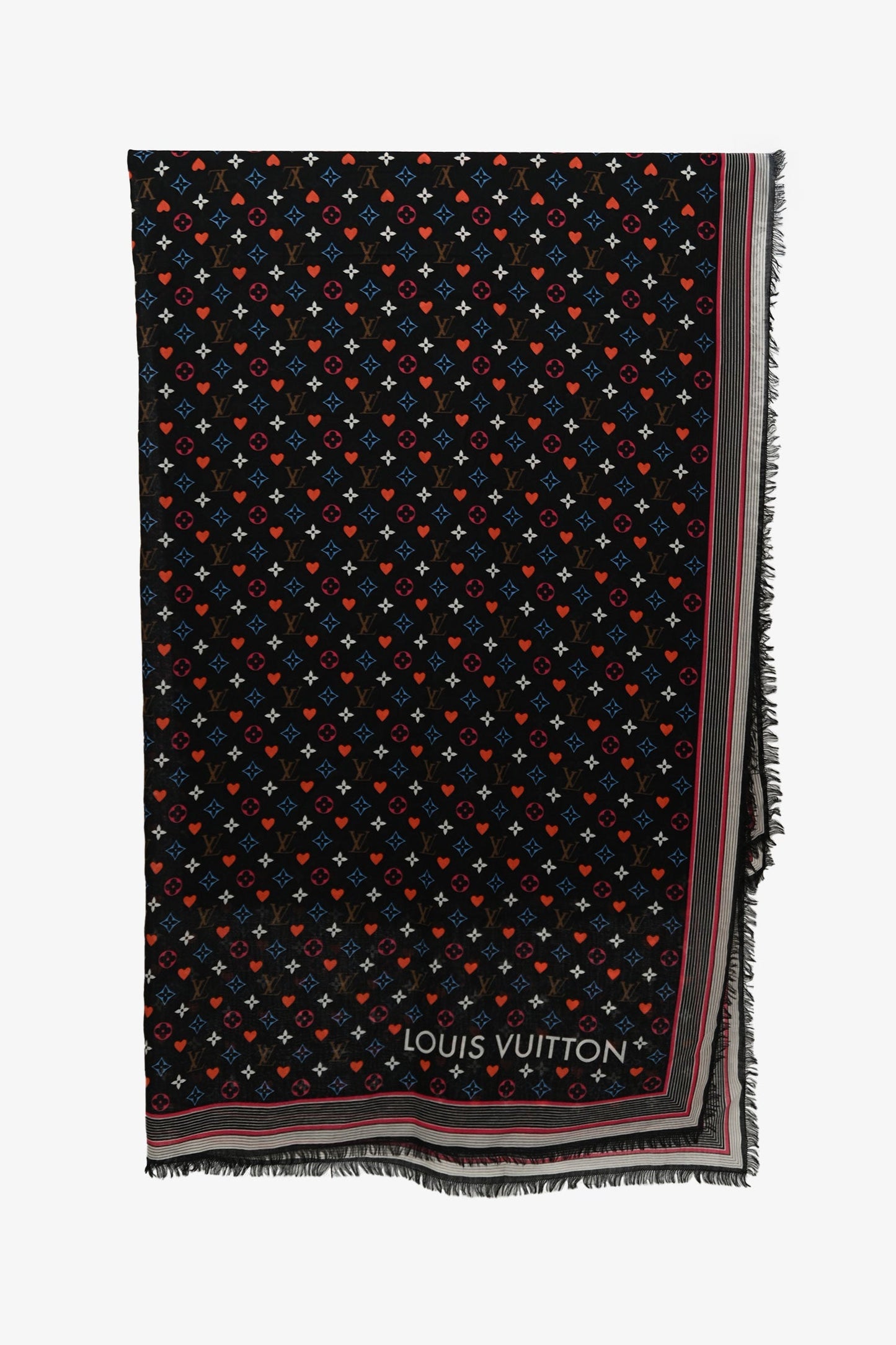 Louis Vuitton 2020 Black Wool 'Game On Collection' Shawl