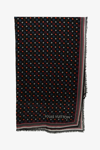 Louis Vuitton 2020 Black Wool 'Game On Collection' Shawl