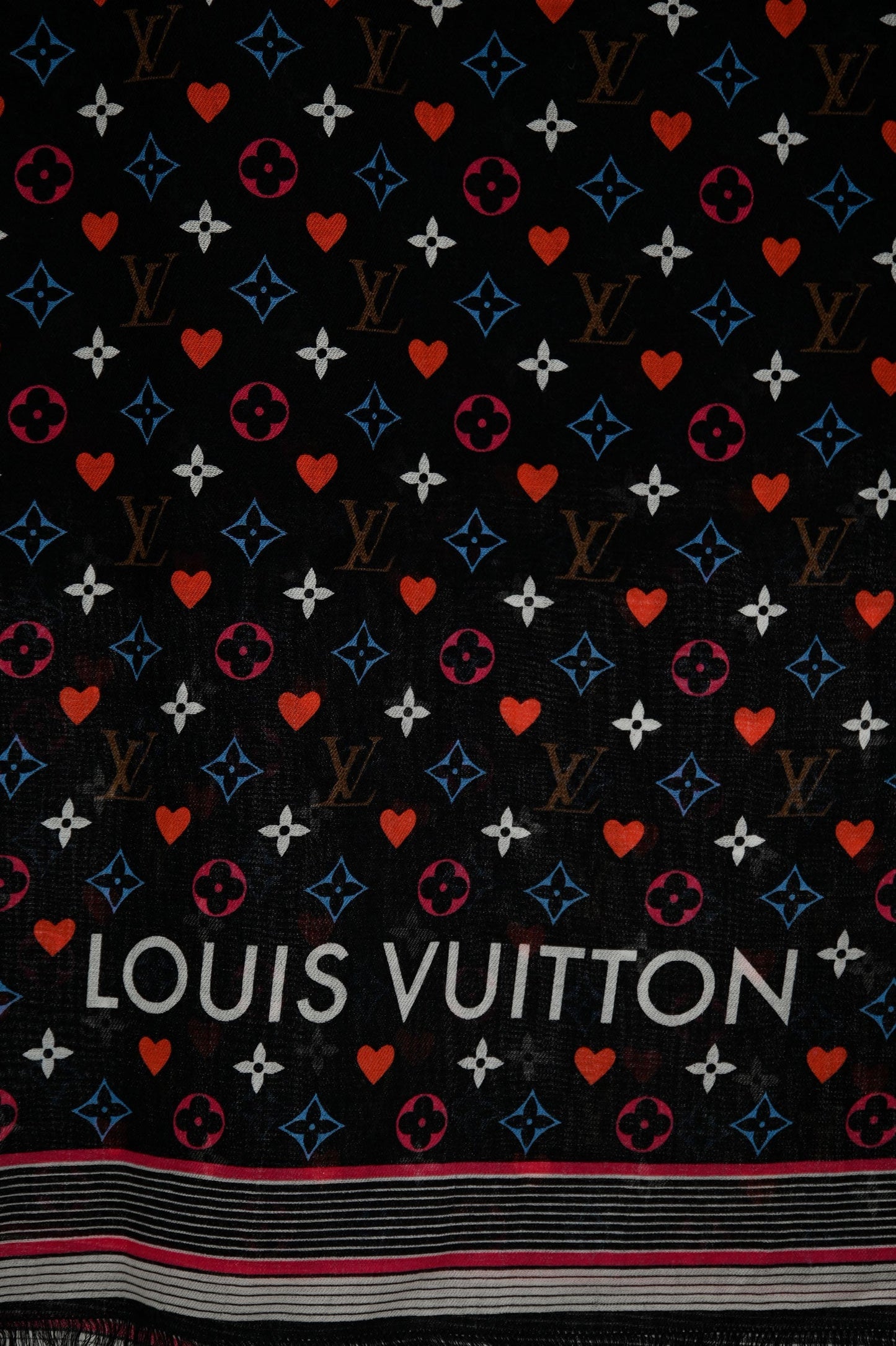 Louis Vuitton 2020 Black Wool 'Game On Collection' Shawl