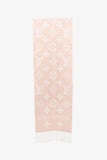 Louis Vuitton Pink Wool Monogram Logo Scarf