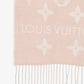 Louis Vuitton Pink Wool Monogram Logo Scarf