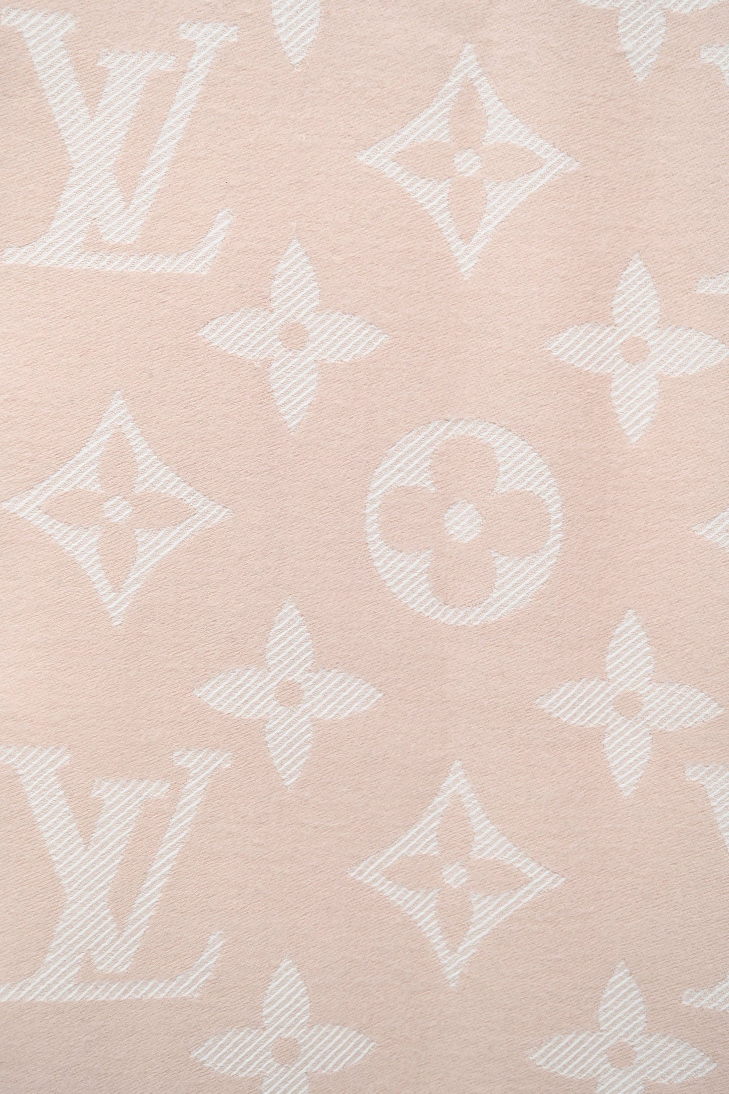 Louis Vuitton Pink Wool Monogram Logo Scarf