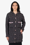 Chanel™ 24S Black/Pink Tweed Coat With Hood Size 42