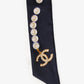 Chanel™ Navy Silk Pearl Print Twilly
