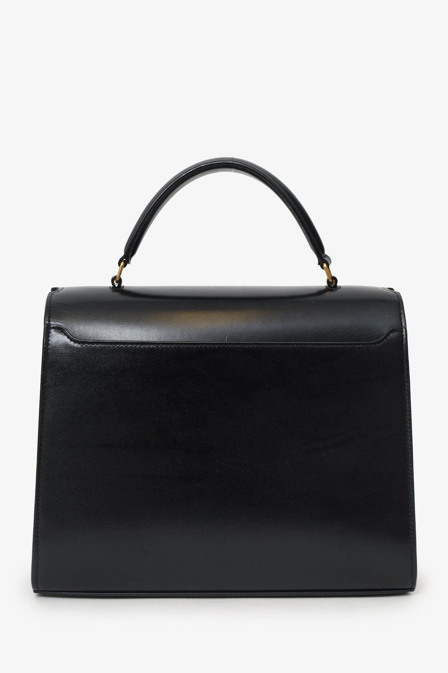 Saint Laurent Black Leather Cassandra Medium Top Handle with Strap