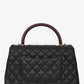 Chanel™ 2017/18 Black Caviar Lizard Medium Coco Top Handle Bag Gold Hardware