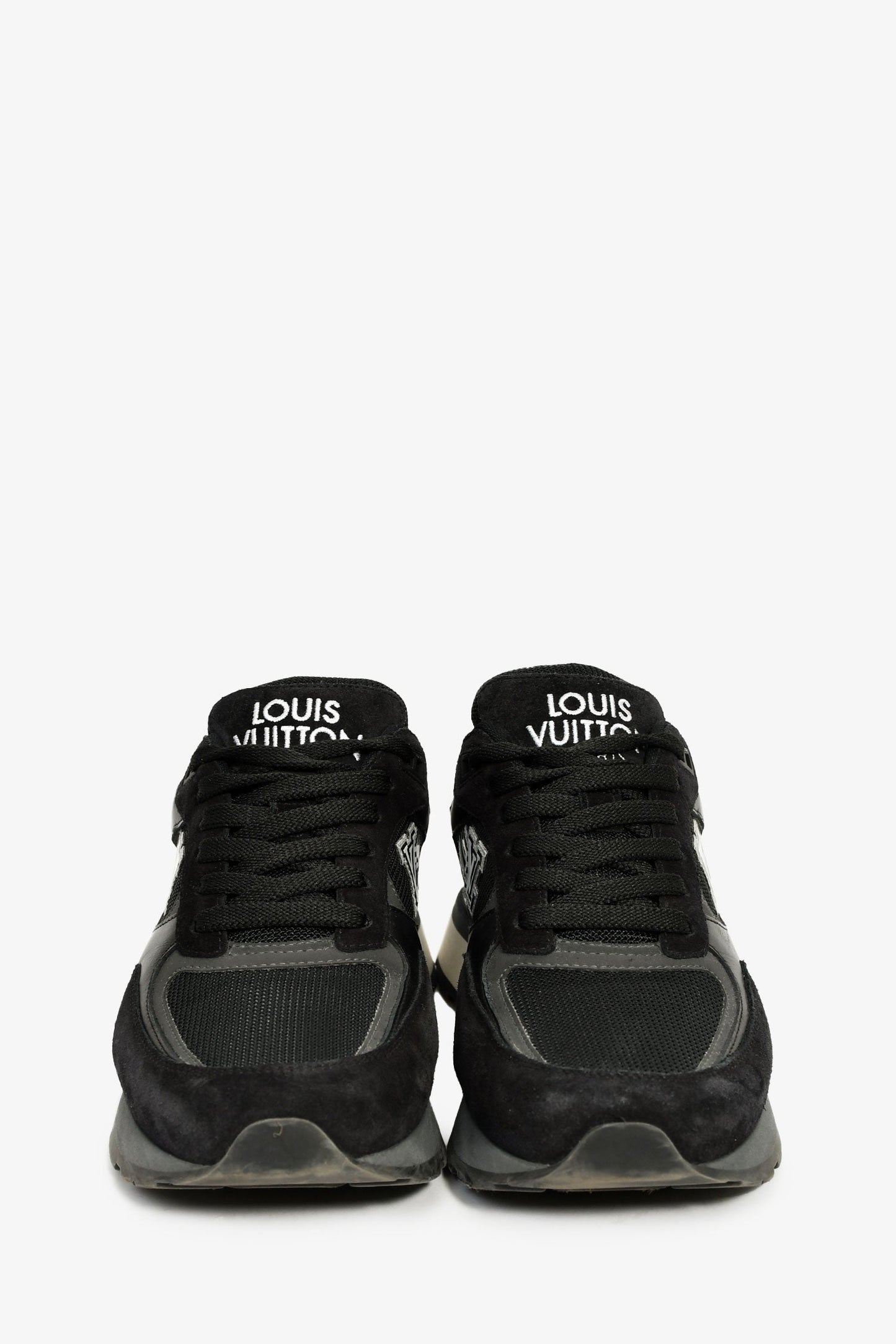 Louis Vuitton 2020 Black Mesh/Suede Run Away Sneakers Size 6.5 Mens