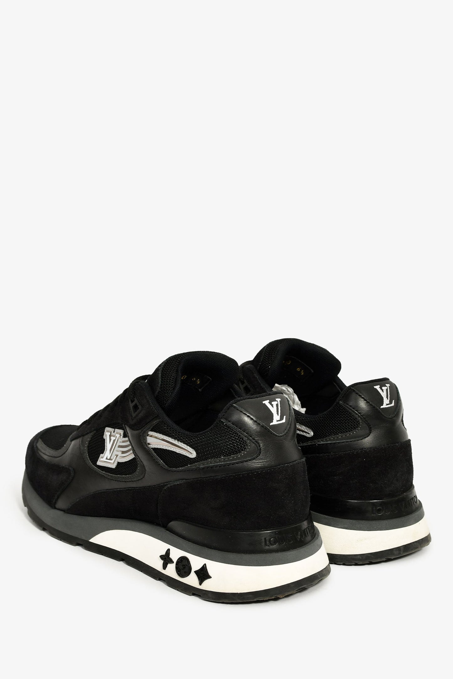 Louis Vuitton 2020 Black Mesh/Suede Run Away Sneakers Size 6.5 Mens