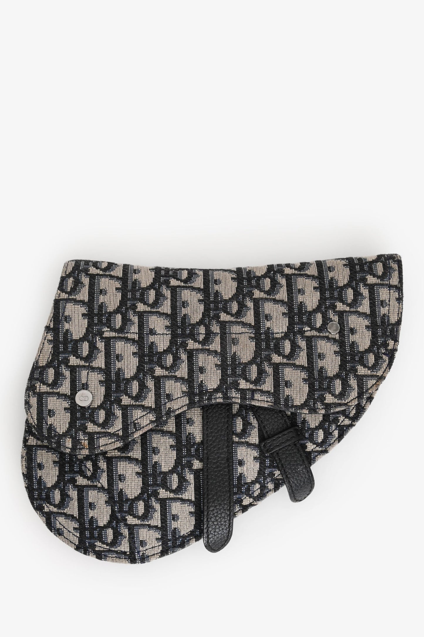 Dior 2020 Beige/Navy Saddle Oblique Belt Bag
