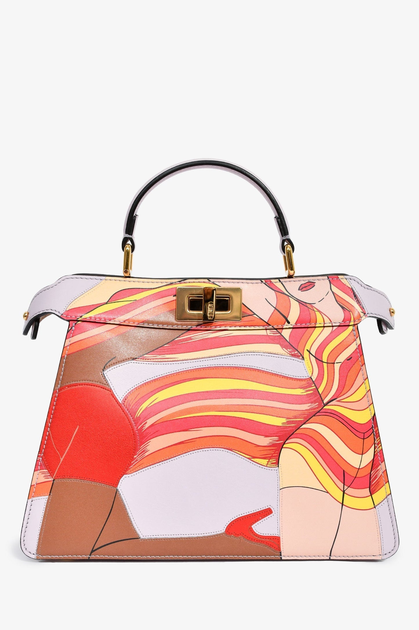 Fendi 2022 Pink/Multicolour 'Bikini Girls Peekaboo ISeeU' Bag with Strap