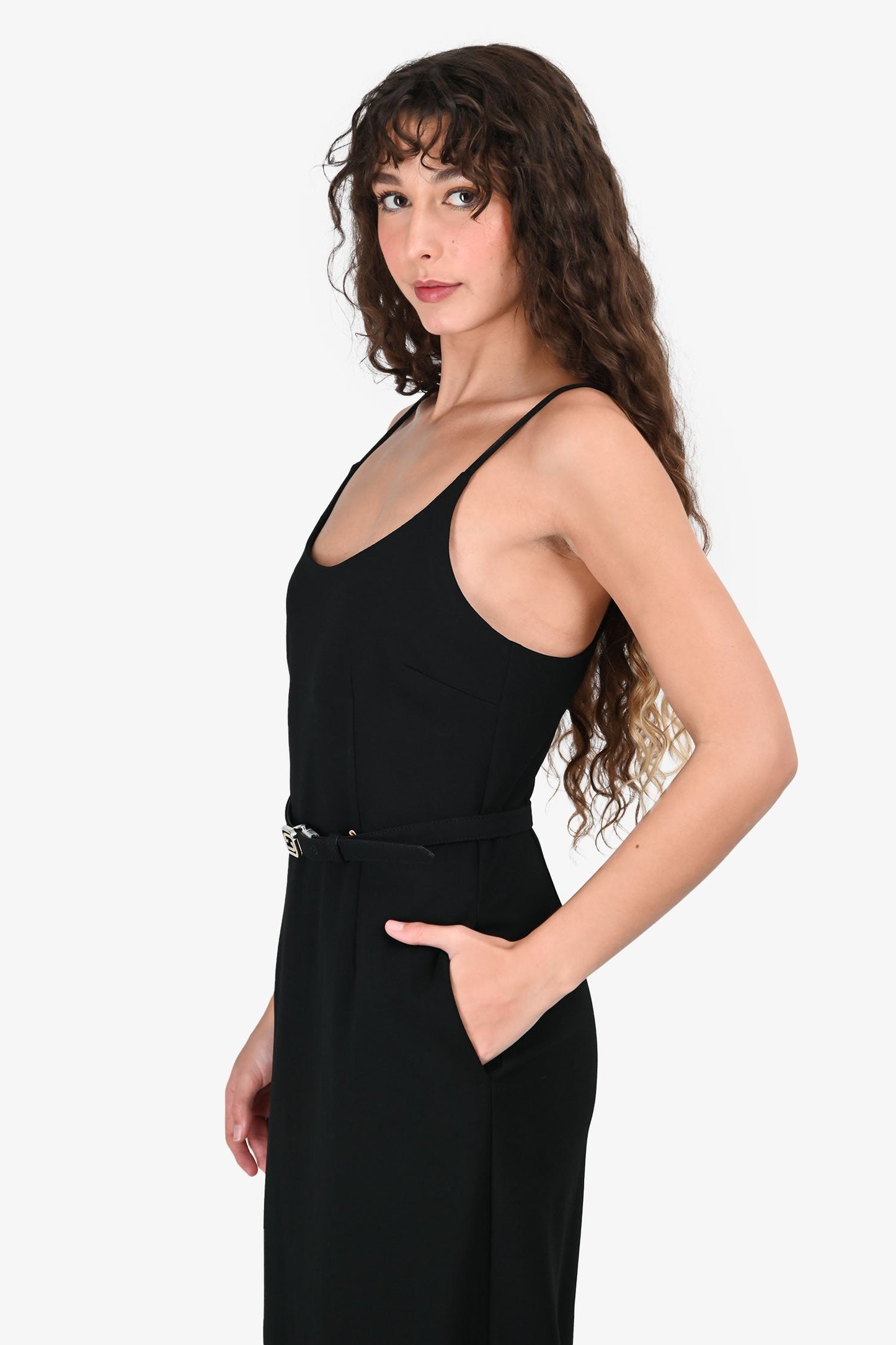 Gucci 2022 Black Sable Sleeveless Midi Dress Size M