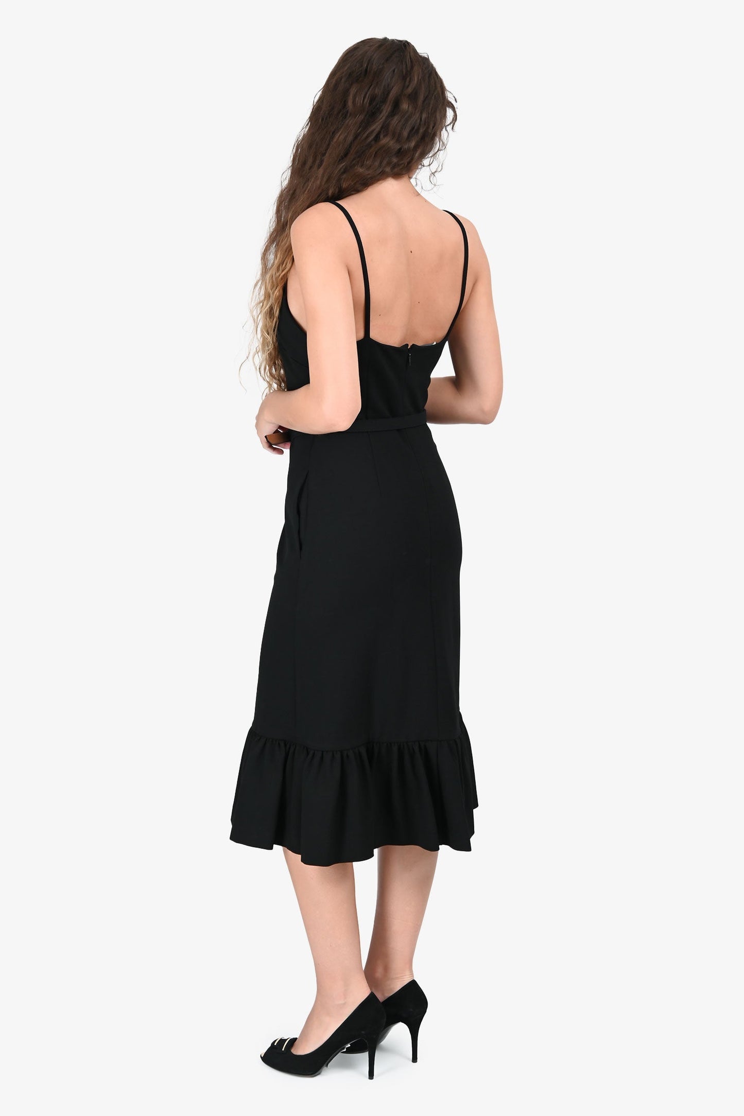 Gucci 2022 Black Sable Sleeveless Midi Dress Size M