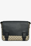 Gucci Brown/Black GG Supreme Web Detail Messenger Bag
