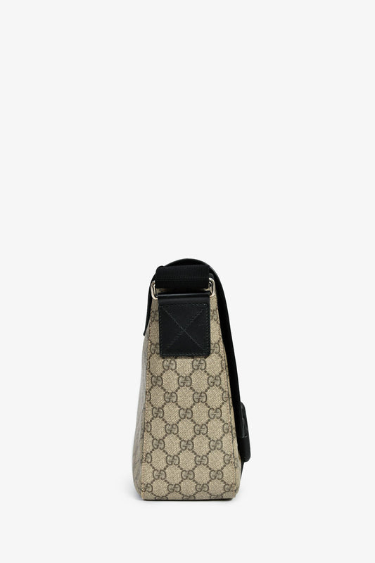 Gucci Brown/Black GG Supreme Web Detail Messenger Bag