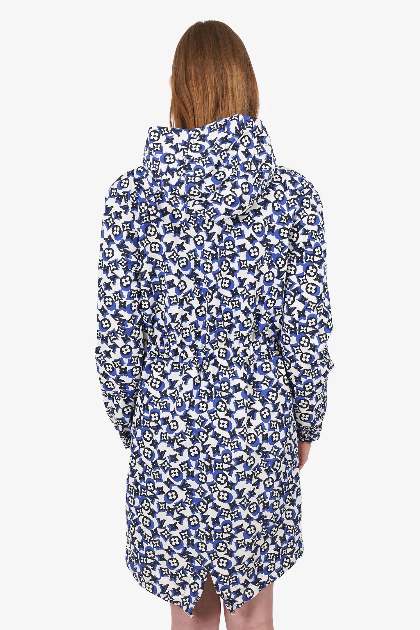 Louis Vuitton White/Blue Logo Rain Jacket Size 36